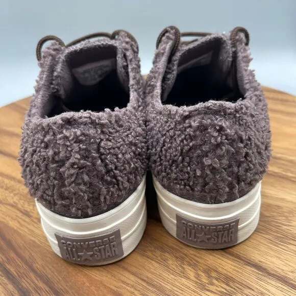 Converse Chuck Taylor All Star Shoes Womens 9 Platform Cozy Sherpa Violet Ore