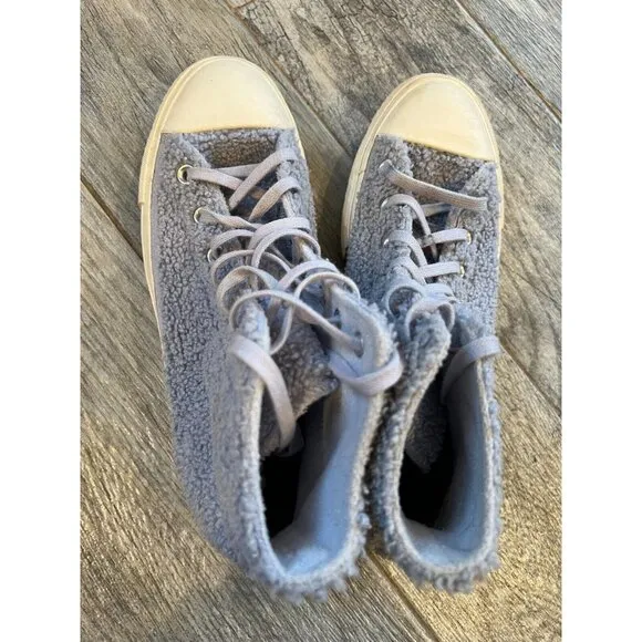 Converse Chuck Taylor‎ Shoes All Star Platform High Sherpa Sneakers 8.5 Womens