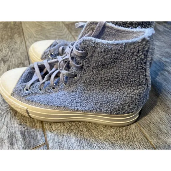Converse Chuck Taylor‎ Shoes All Star Platform High Sherpa Sneakers 8.5 Womens