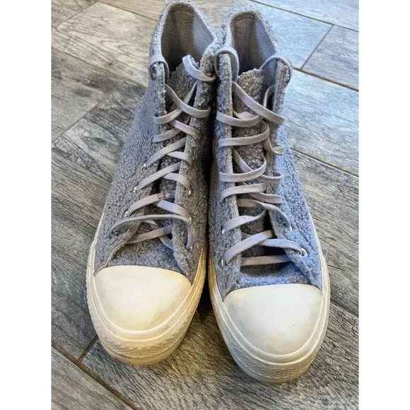 Converse Chuck Taylor‎ Shoes All Star Platform High Sherpa Sneakers 8.5 Womens