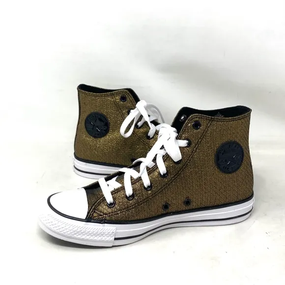 Converse Chuck Taylor Shoes Black Gold Canvas Kid Women Casual Sneakers A05388F