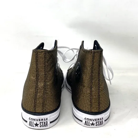 Converse Chuck Taylor Shoes Black Gold Canvas Kid Women Casual Sneakers A05388F