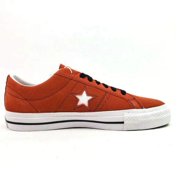 Converse Cons One Star Pro Mens Sz 8 Womens Sz 9.5 Red Suede Low Sneaker Shoes