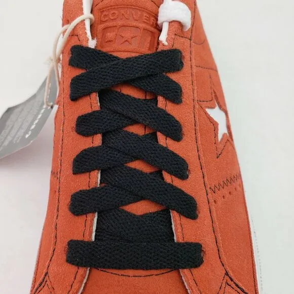 Converse Cons One Star Pro Mens Sz 8 Womens Sz 9.5 Red Suede Low Sneaker Shoes
