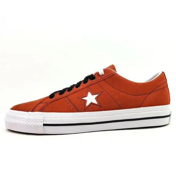 Converse Cons One Star Pro Mens Sz 8 Womens Sz 9.5 Red Suede Low Sneaker Shoes