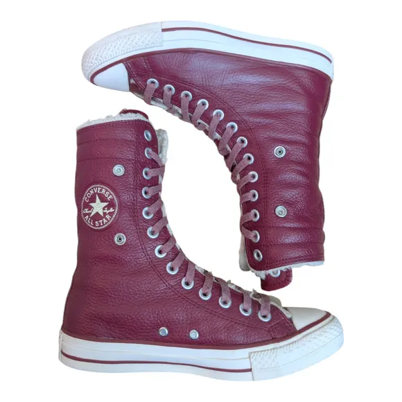 Converse CTAS 2014 XHI Calf High 13 Eyelet Foldover Oxheart Maroon Red Leather 7
