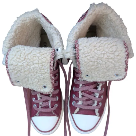Converse CTAS 2014 XHI Calf High 13 Eyelet Foldover Oxheart Maroon Red Leather 7