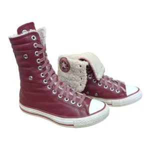 Converse CTAS 2014 XHI Calf High 13 Eyelet Foldover Oxheart Maroon Red Leather 7