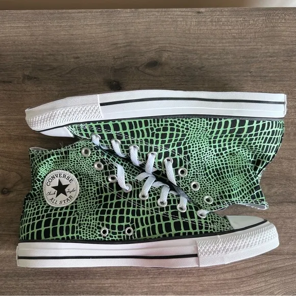 Converse CTAS Hi Green Black Reptile Print Unisex Shoe Size 9.5 or 11.5 #2555