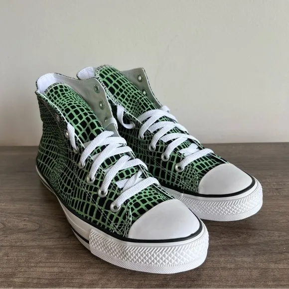 Converse CTAS Hi Green Black Reptile Print Unisex Shoe Size 9.5 or 11.5 #2555