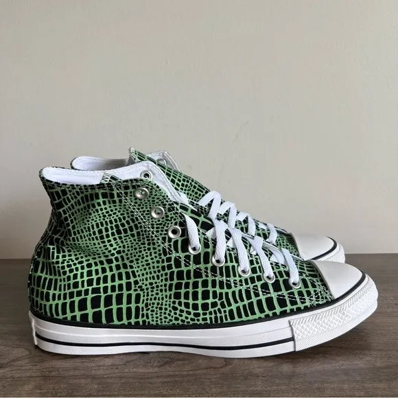 Converse CTAS Hi Green Black Reptile Print Unisex Shoe Size 9.5 or 11.5 #2555