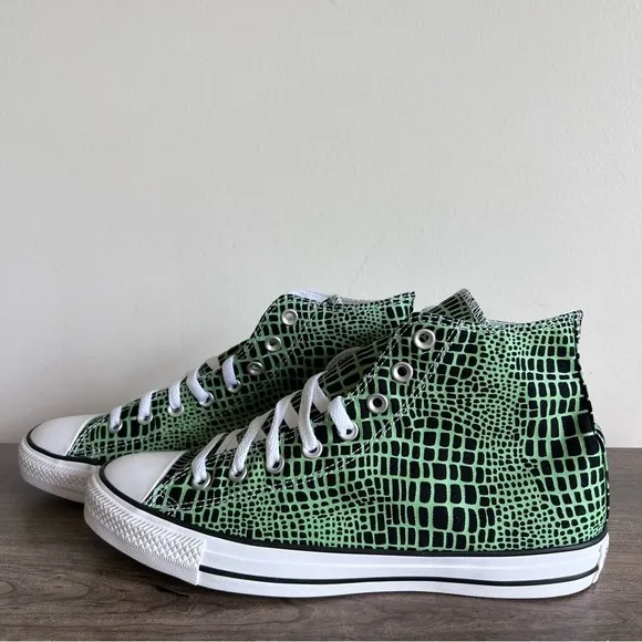 Converse CTAS Hi Green Black Reptile Print Unisex Shoe Size 9.5 or 11.5 #2555