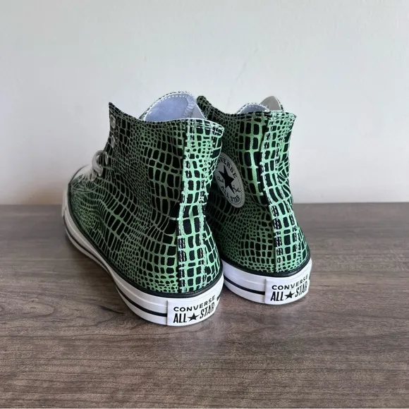 Converse CTAS Hi Green Black Reptile Print Unisex Shoe Size 9.5 or 11.5 #2555