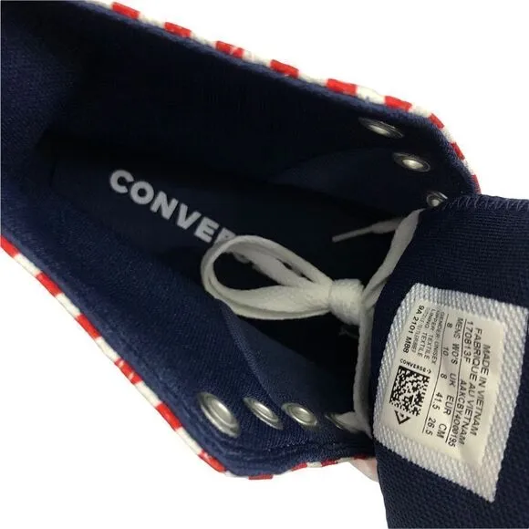 Converse Patriotic CTAS Chuck Taylor All Star Hi Top Sneakers Red White Blue