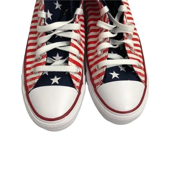 Converse Patriotic CTAS Chuck Taylor All Star Hi Top Sneakers Red White Blue