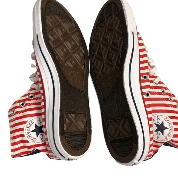Converse Patriotic CTAS Chuck Taylor All Star Hi Top Sneakers Red White Blue