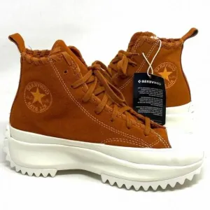 Converse Run Star High Platform Casual Sneakers For A04299C Brown Suede Women