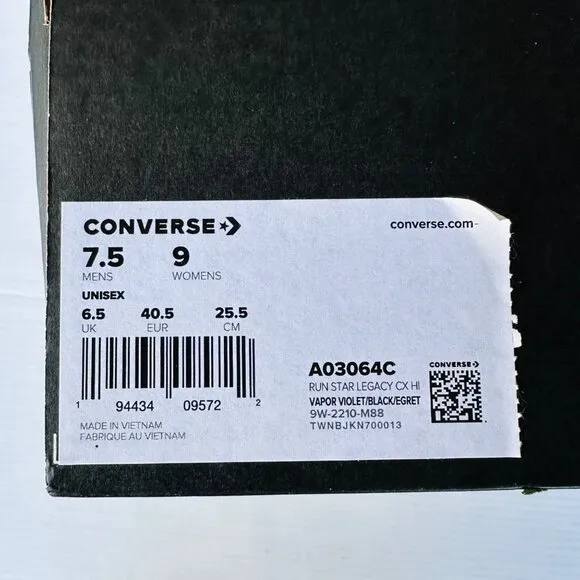 ⭐Converse Run Star Hike Legacy CX Hi Sz 9 Women Shoes Violet Platform A03064C⭐