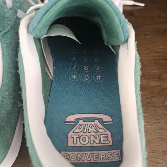Converse X Dial Tone Shoes Green Suede Size 8 US Men 9.5 US Women