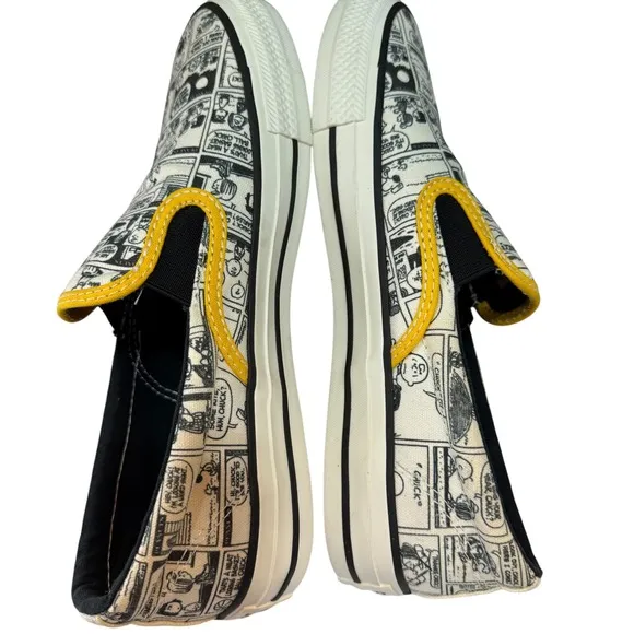 Converse x Peanuts Slip-On Shoes Mens 7 Womens 8.5 Comic Strip Woodstock