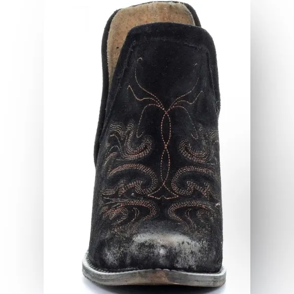 Corral Boots Circle G Q0098 Black Embroidered western cowboy Ankle Boots size 10