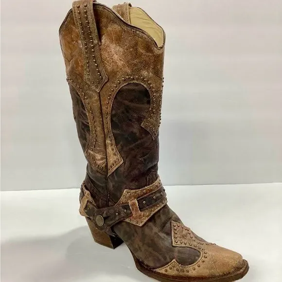 Corral Brown and Rust Women’s Western Cowboy Boots