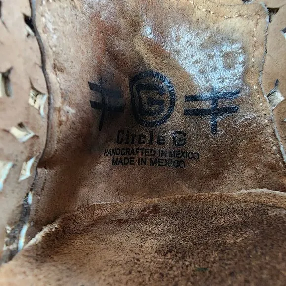 Corral Circle G Distressed Brown Cutout 6&quot; Leather Bootie | Women's 7.5