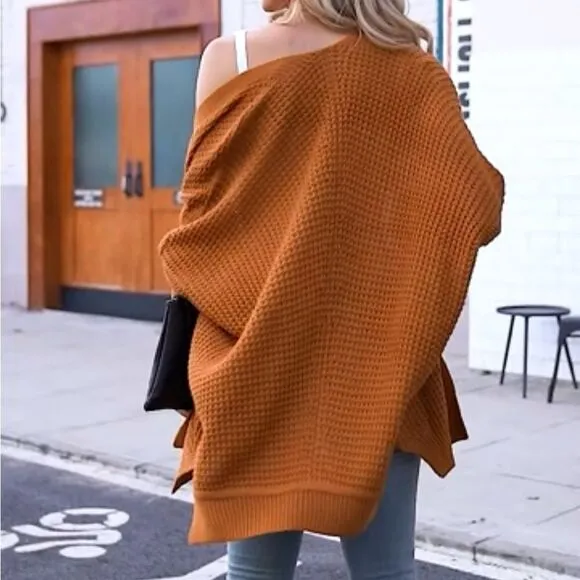 Cozy Batwing Sleeve Knit Open Front Cardigan