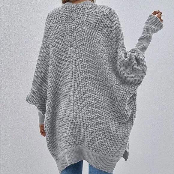 Cozy Batwing Sleeve Knit Open Front Cardigan