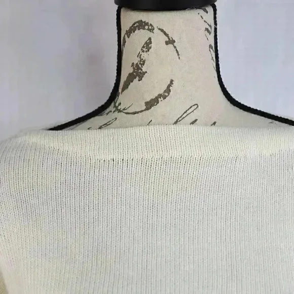 Crazy Horse/Liz Claiborne Size L 3/4 sleeve cropped blue white sailboat sweater