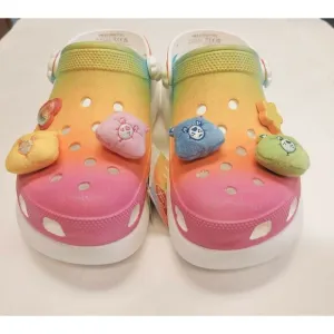 CROCS Care Bears Crush Slip On Clogs Mens Size 11 Womens 13 Shoes Rainbow White