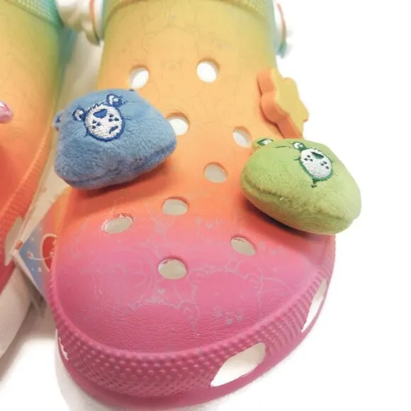 CROCS Care Bears Crush Slip On Clogs Mens Size 11 Womens 13 Shoes Rainbow White