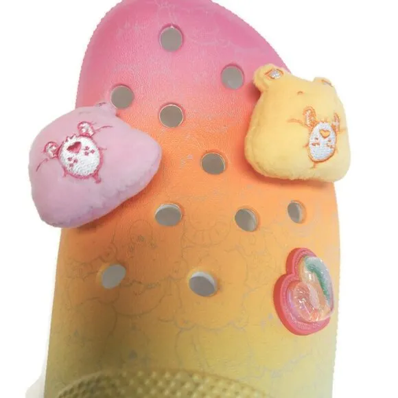 CROCS Care Bears Crush Slip On Clogs Mens Size 11 Womens 13 Shoes Rainbow White