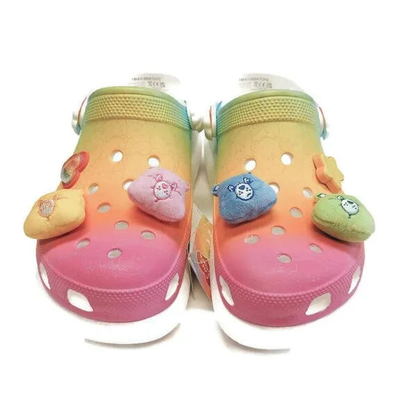 CROCS Care Bears Crush Slip On Clogs Mens Size 11 Womens 13 Shoes Rainbow White