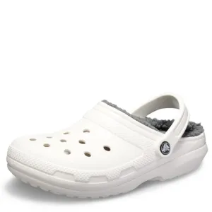 CROCS CLASSIC LINED CLOG WHITE/GREY MEN'S 11, MEDIUM