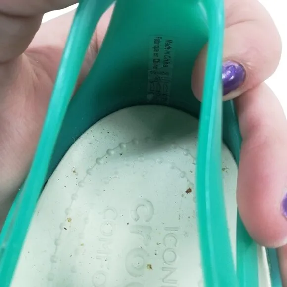 Crocs Isabella Island Green Pastel Flat Jelly Shoes Sandals Size 11 Iconic