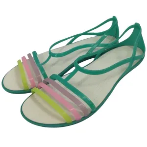 Crocs Isabella Island Green Pastel Flat Jelly Shoes Sandals Size 11 Iconic