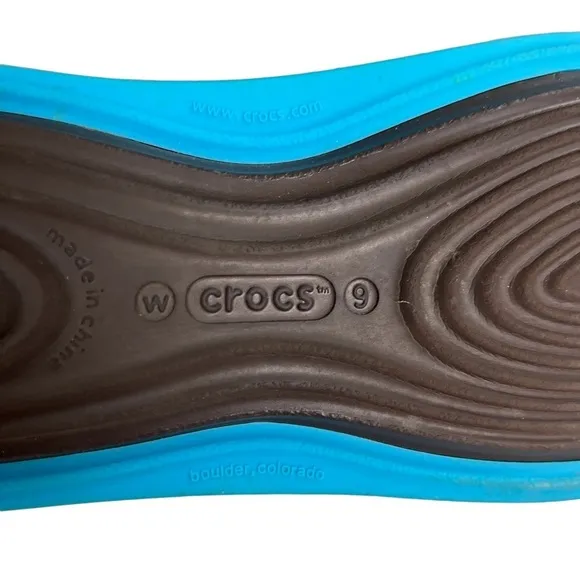 Crocs Tone Skylar Slingback Flats Brown/Blue Womens Size‎ 9