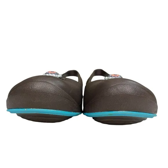 Crocs Tone Skylar Slingback Flats Brown/Blue Womens Size‎ 9