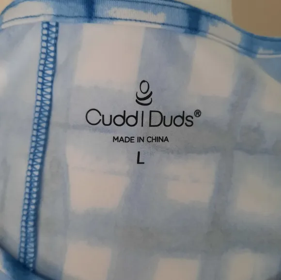 Cuddl Duds Blue Gingham Flexwear Paneled Maxi Dress
