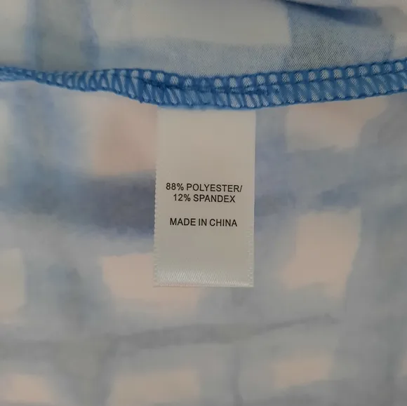 Cuddl Duds Blue Gingham Flexwear Paneled Maxi Dress