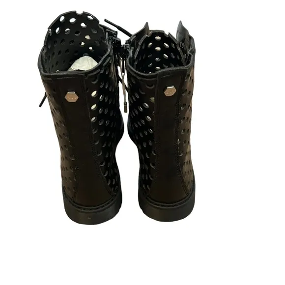 Cult perforated See-through ankle combat boots goth size 39 / 8.5 NWOT
