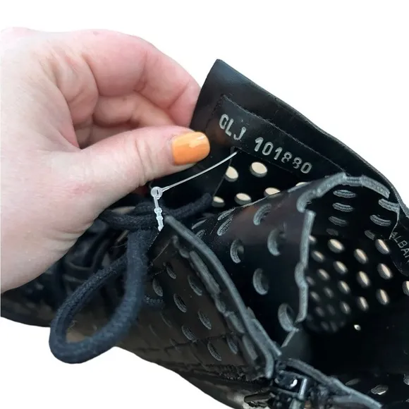Cult perforated See-through ankle combat boots goth size 39 / 8.5 NWOT