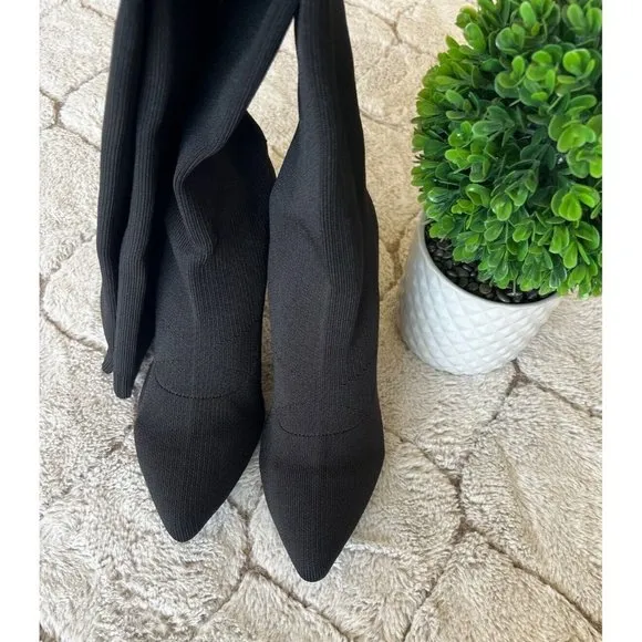DAIMARAN Lima Women's Long Boots Knee High Boots Black Metal Heel High Size 9