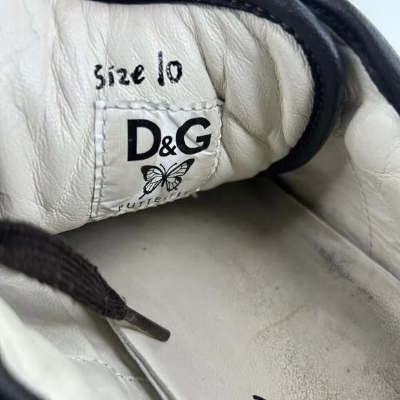 D&amp;G Dolce &amp; Gabbana Men's Sneakers US 10 Brown Patchwork Low-Top Flat Shoes