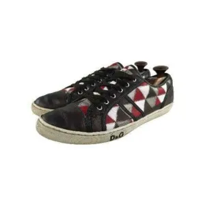 D&amp;G Dolce &amp; Gabbana Men's Sneakers US 10 Brown Patchwork Low-Top Flat Shoes