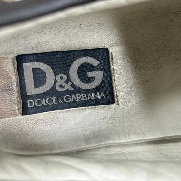 D&amp;G Dolce &amp; Gabbana Men's Sneakers US 10 Brown Patchwork Low-Top Flat Shoes