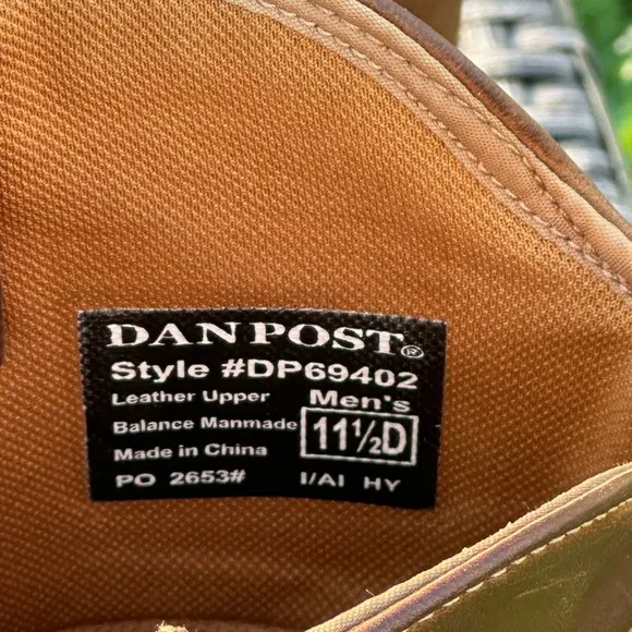 Dan Post Brown Cowboy Western Boots with Leather and Stitching