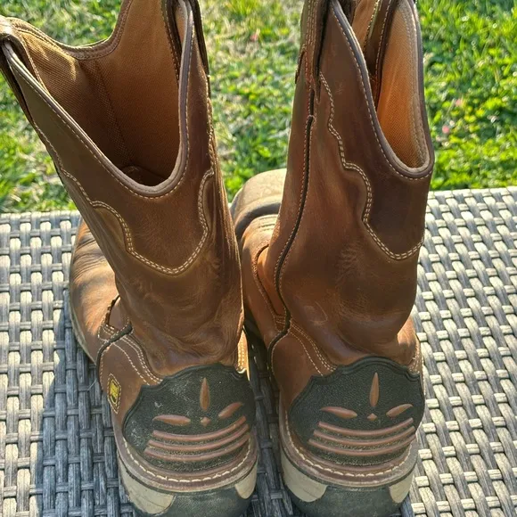 Dan Post Brown Cowboy Western Boots with Leather and Stitching