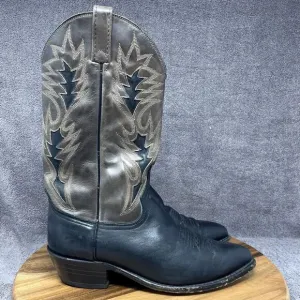 DAN POST Cowboy Western Boots 16809 Leather Black Brown Men's Sz 9 EW EXTRA WIDE